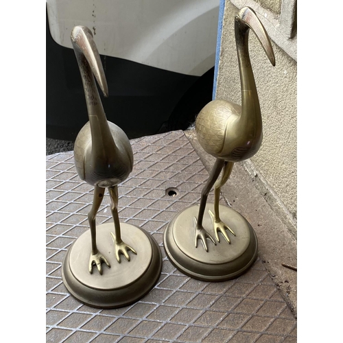 55 - Pair of over-sized mid 20thC brass storks (2)