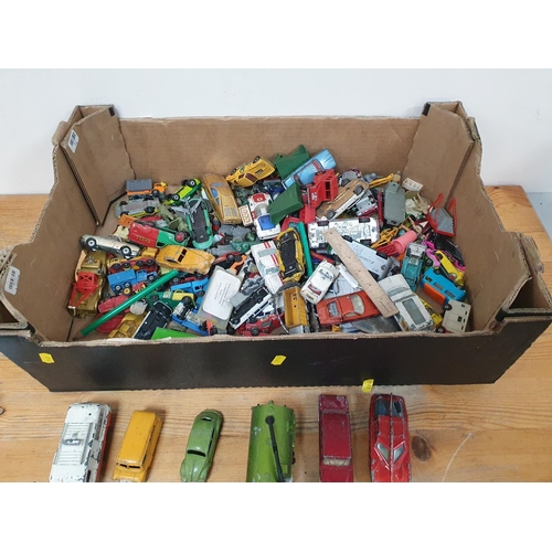 64 - Large quantity of vintage, played with die cast cars etc (Qty)