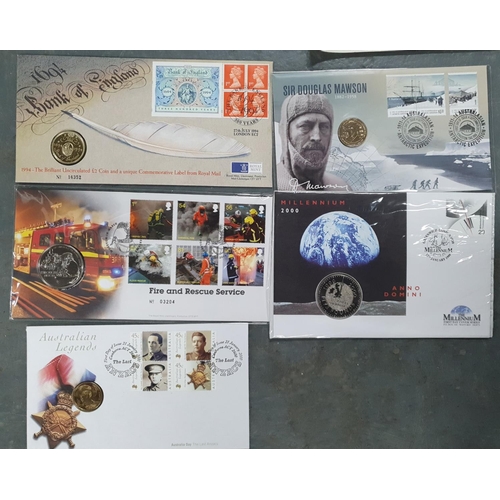 169 - Nine various stamp and coin covers to include 