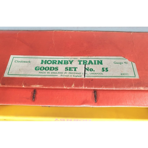 123 - Hornby '0' gauge Goods Train set No. 55, boxed