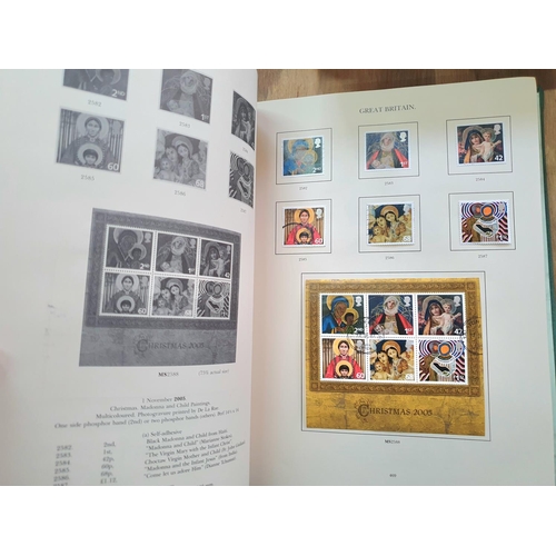 174 - Four Green Winsor GB albums containing every British used stamp including mini sheets 2002-2019