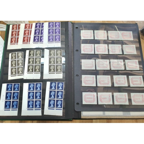 180 - Three albums of Two albums of British EQII Machin MU blocks with side bard and complete stamp sets e... 