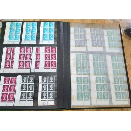 180 - Three albums of Two albums of British EQII Machin MU blocks with side bard and complete stamp sets e... 