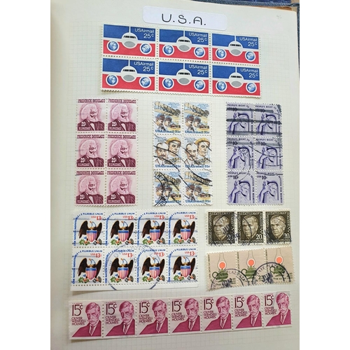 185 - Large quantity of USA stamps in 3 albums including 19th and 20thC examples, mint unmounted, blocks e... 