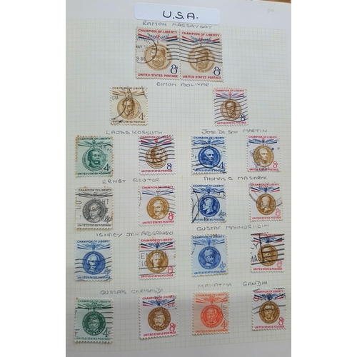 185 - Large quantity of USA stamps in 3 albums including 19th and 20thC examples, mint unmounted, blocks e... 