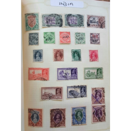 187 - Four green stamp albums containing old French Indo China including Chinese over-prints, Monaco UM se... 