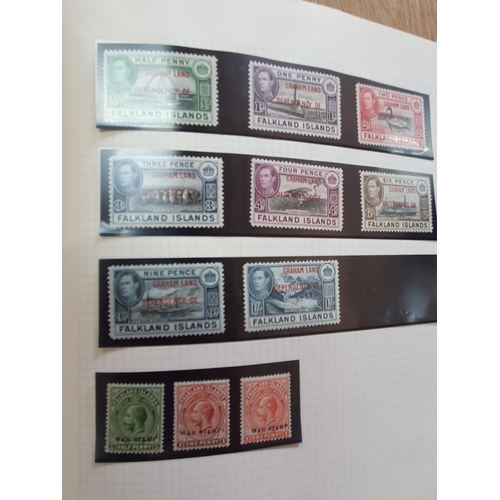 188 - Two albums of world stamps to include a 1944 mint set of Graham Land over-prints, collection of Denm... 