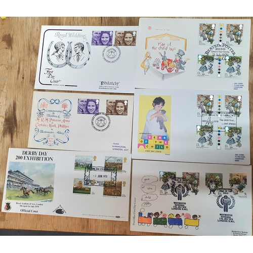 196 - Box of 1970s QEII first day covers, virtually all with special postmarks, many Benhams, (Qty),

some... 