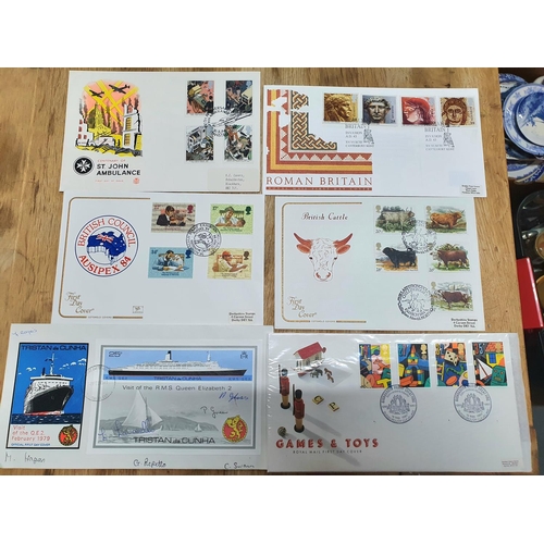 198 - Box of 1980s QEII first day covers, virtually all with special postmarks, many Benhams, (Qty),

some... 