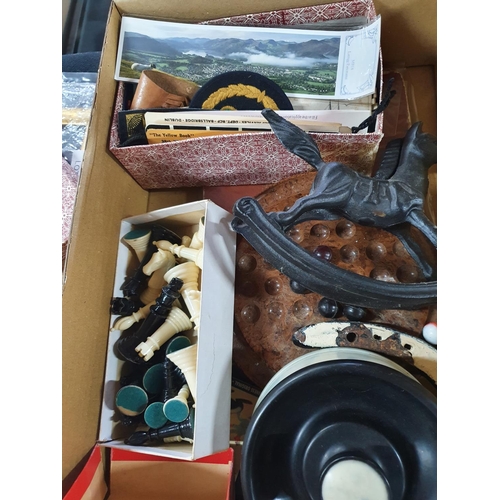 230 - Box of antiques and collectables to include a pipe in the form of a Bulls head etc (Qty)