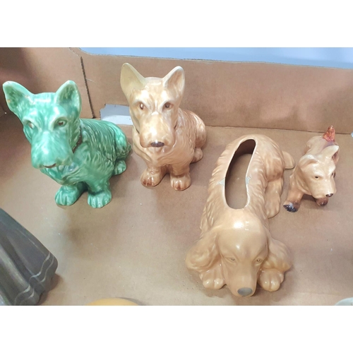 314 - Box of ceramics including Sylvac dogs (Qty)