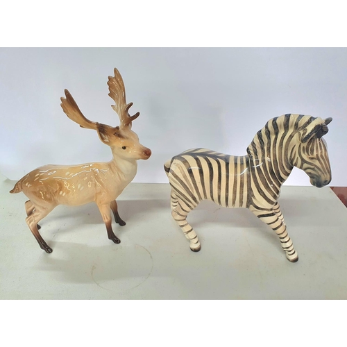 332 - Beswick Reindeer and a Beswick Zebra (2)