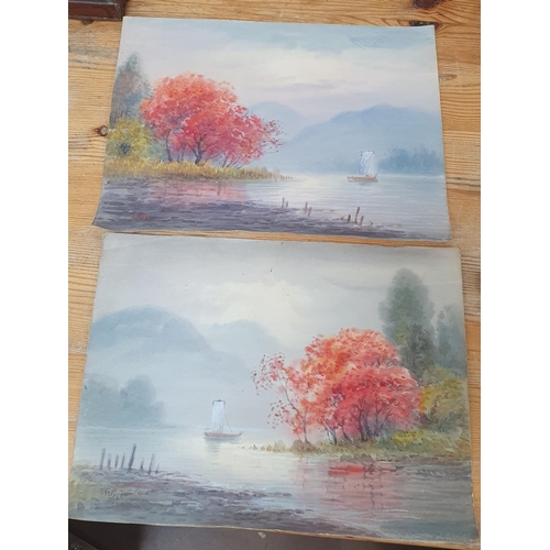 26 - Pair of antique Japanese landscape watercolours, both unframed,

Both measure approx 26 x 34 cm