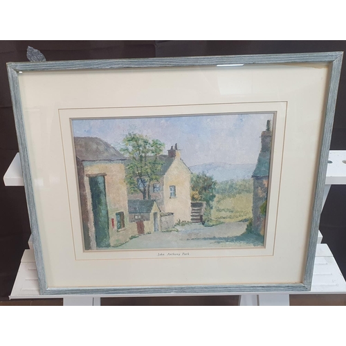 27 - 20thC oil on board, Farm out-buildings, unsigned, ascribed to mount, J A Parkes, framed & glazed,

2... 