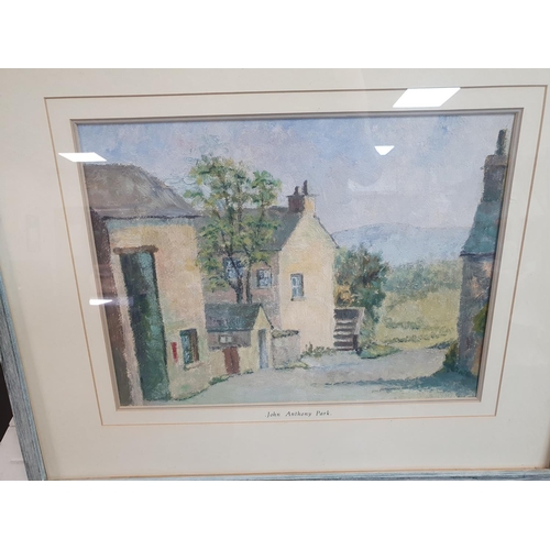 27 - 20thC oil on board, Farm out-buildings, unsigned, ascribed to mount, J A Parkes, framed & glazed,

2... 