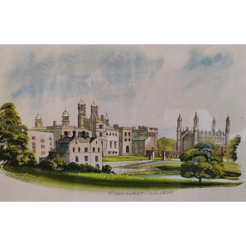 293 - Three watercolours, two still-life's and one depicting Stoneyhurst College (3)

34 x 25 cm