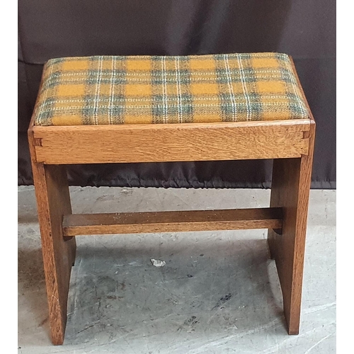 382 - 20thC Oak piano school with tartan seat