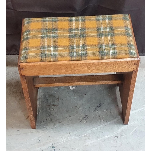 382 - 20thC Oak piano school with tartan seat