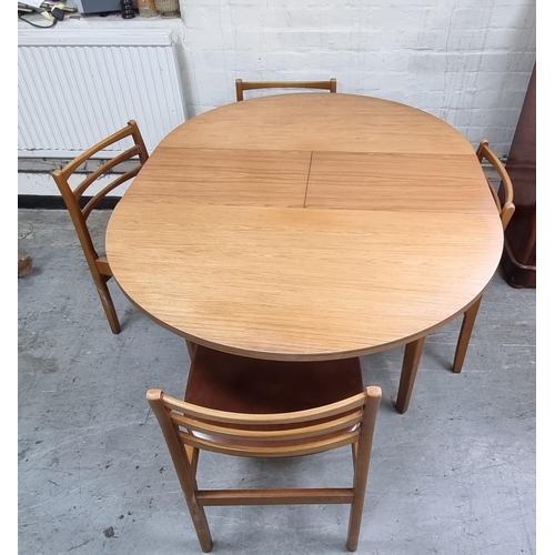 403 - Round extending dining table and four chairs (5)