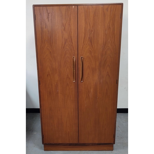 404 - G-Plan, Teak double door wardrobe with inner compartments