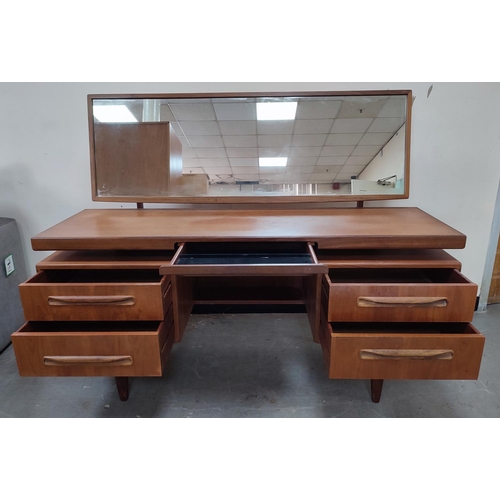 405 - G-Plan, Teak elongated dressing table and mirror