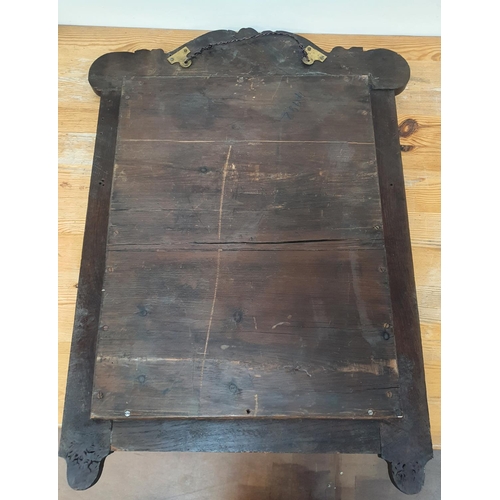 233 - Hand carved Oak 18thC mirror,

Approx overall size 77 x 55 cm