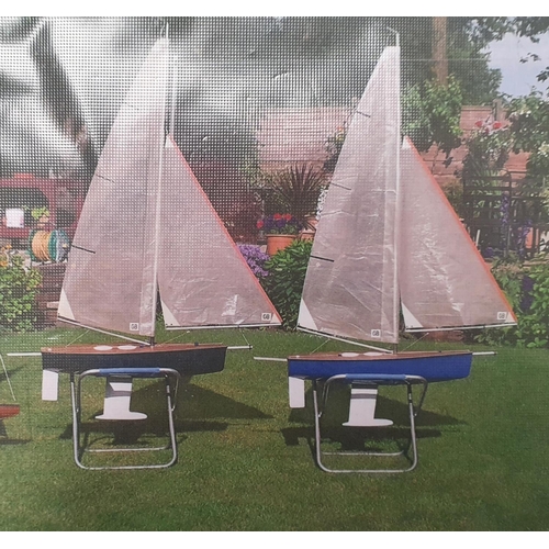 246 - Pair of large racing yachts with stands (2)