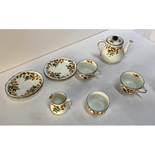 311 - Royal Doulton, tea for two fruit design tea set (Qty)