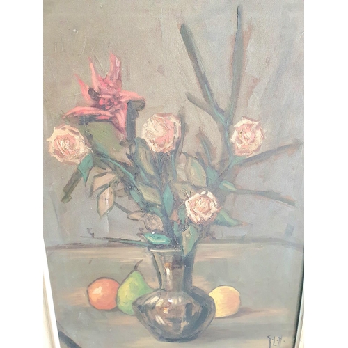 113 - Large 20thC oil on canvas of a still-life, bears initials G.L.H, after the great Scottish painter Ge... 