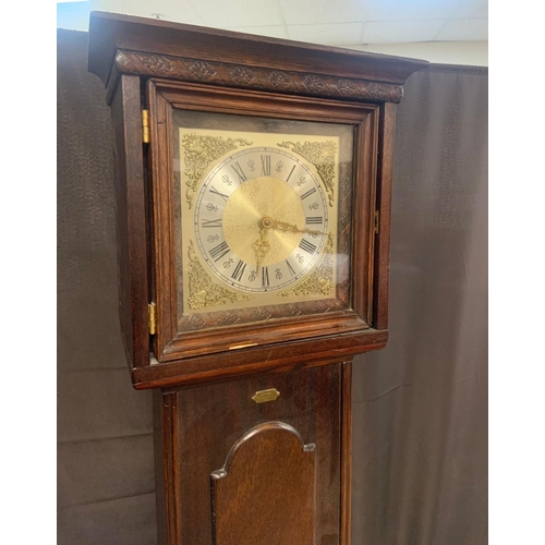 58 - Good quality 20thC Grandmother clock with brass face