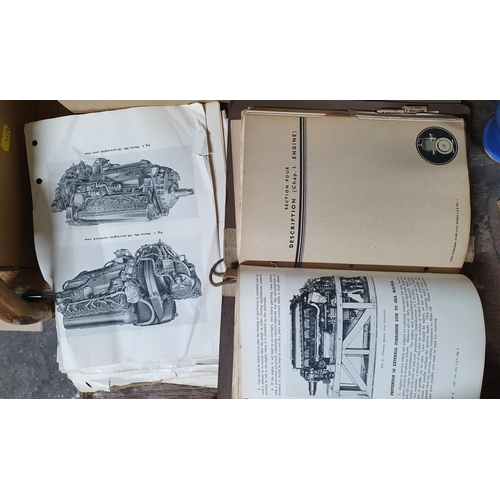 1019 - Genuine WWII-1950 classified folders containing Merlin aircraft engine designs and graphics etc