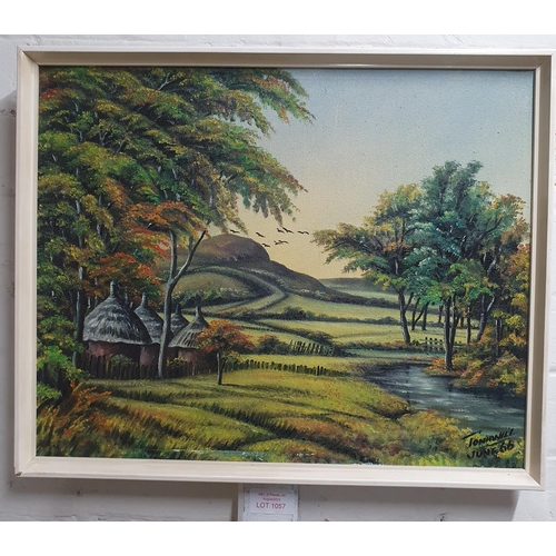 1057 - John Will 1966 landscape oil on canvas painting, wood frame