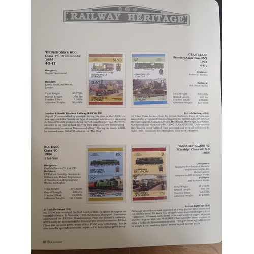 1173 - Railway Heritage stamp album, mainly Commonwealth, mint unmounted