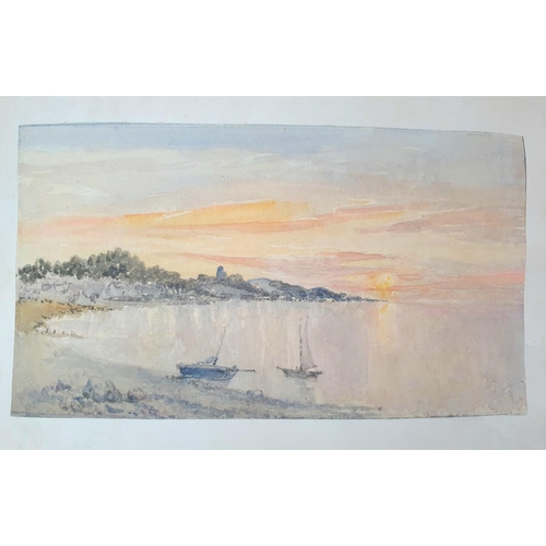 143 - Victorian watercolour sketchbook from the 1880s to early 20thC, approx 60 watercolours, mainly north... 