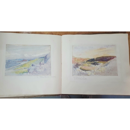 143 - Victorian watercolour sketchbook from the 1880s to early 20thC, approx 60 watercolours, mainly north... 