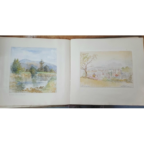 143 - Victorian watercolour sketchbook from the 1880s to early 20thC, approx 60 watercolours, mainly north... 