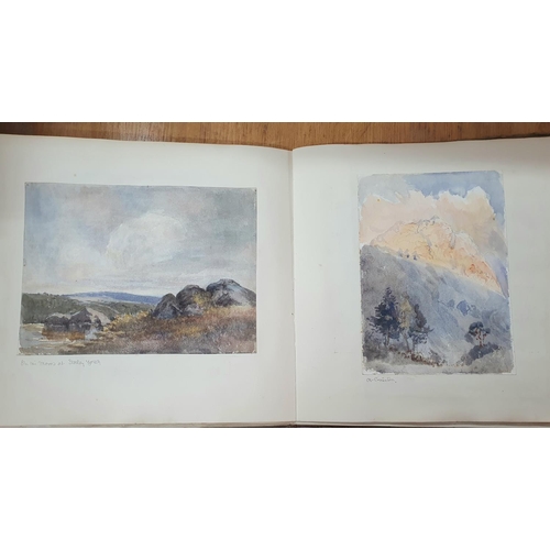 143 - Victorian watercolour sketchbook from the 1880s to early 20thC, approx 60 watercolours, mainly north... 