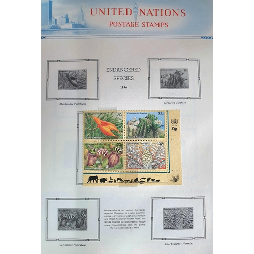 269 - United Nations stamps in 4 albums including mini sheets from 1950s -2000s