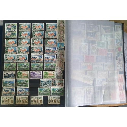 254 - 4 boxes GB FDC etc and 3 albums of world stamps (used and mint)