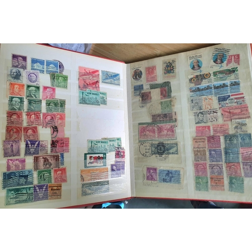 234 - 2 red albums of mixed world stamps including large collection of Korean m/m and m/u mini sheets etc