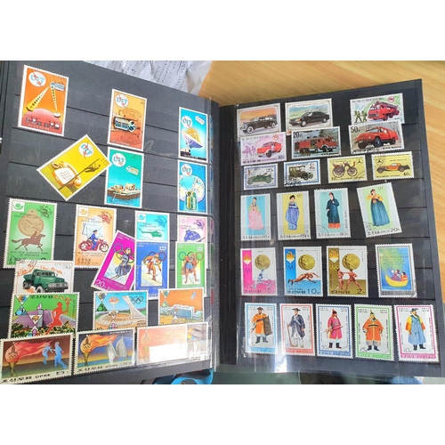 234 - 2 red albums of mixed world stamps including large collection of Korean m/m and m/u mini sheets etc