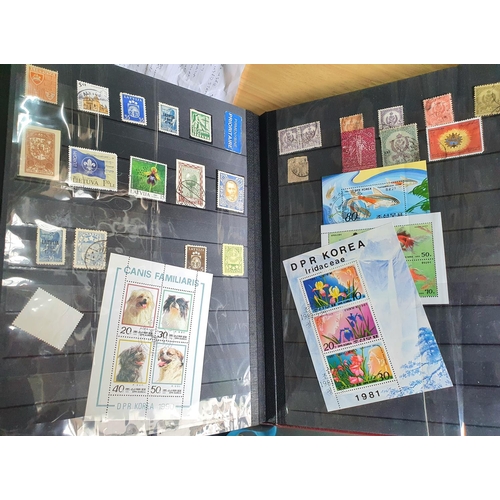 234 - 2 red albums of mixed world stamps including large collection of Korean m/m and m/u mini sheets etc