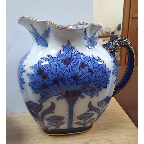 383 - Doulton Tudor Ware set of four Art Nouveau wash bowl and jug with matching bowls (4)