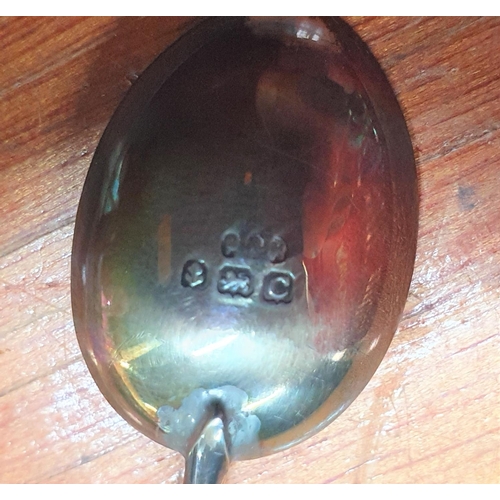 2 - Birmingham 1927 silver coffee bean spoons with a Sheffield silver pair of sugar nips in a Thomas Fra... 