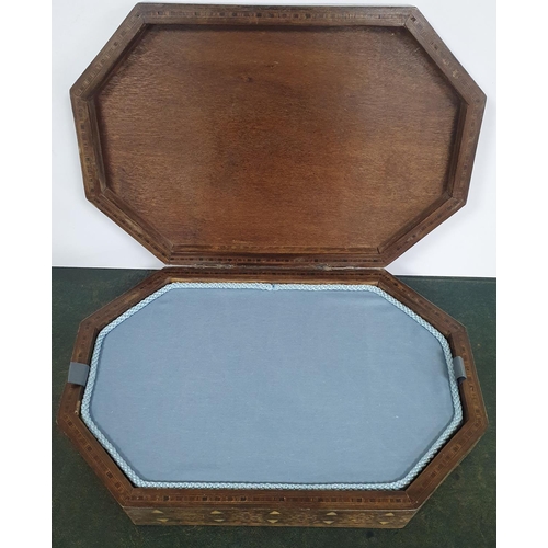 30 - Large antique inlaid sewing box