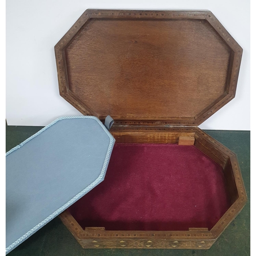 30 - Large antique inlaid sewing box