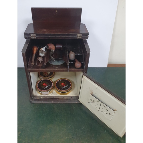 31 - Old smokers cabinet with contents