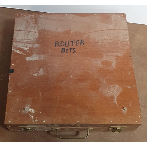 155 - Router bits in carry box