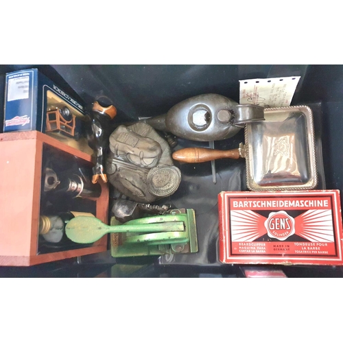 54 - Diverse collection of collectables to include an old oil can, a lump of quartz, a Famous Grouse whit... 