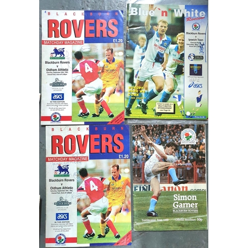 55 - Four Blackburn Rover 1980s programmes with various player signatures including Rovers greatest ever ... 